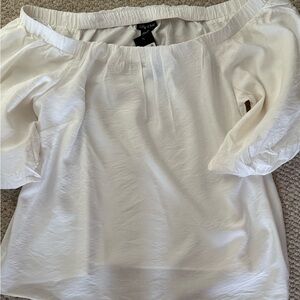 City Chic white Off-Shoulder Puff Sleeve Top
